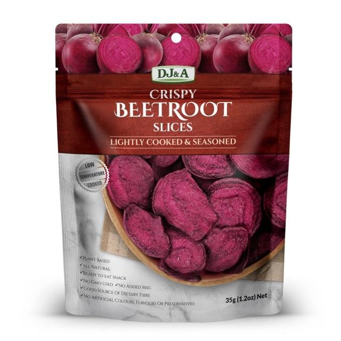

TERBARU DJ&A CRISPY BEETROOT SLICES / KERIPIK BIT MERAH 35 GR !!!!!