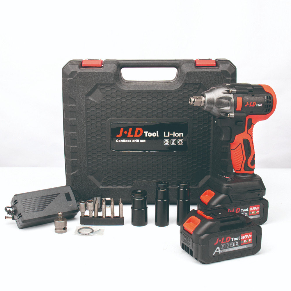 JLD Impact bor baterai 88VF biru impact wrench 1m mesin bor impact bor cas impact baterai jld 88v