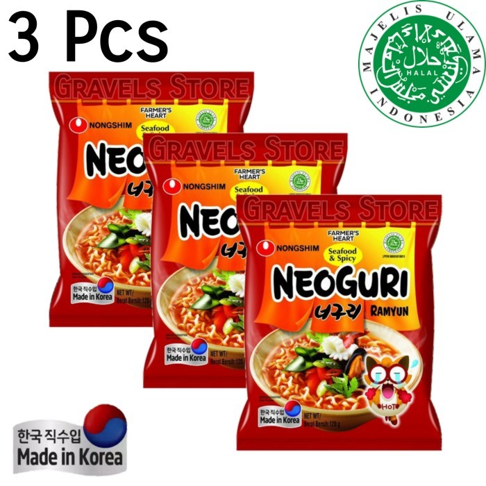 

Bundling 3 Pc Nonghim Neoguri Ramyun Halal E Ramen Peda Orea