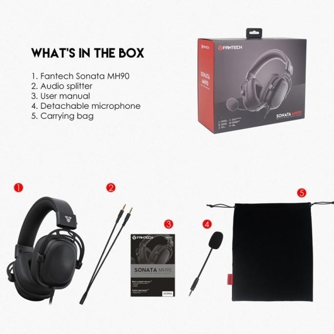 Fantech SONATA MH90 Gaming Headset Multi Platform MH-90 MH 90