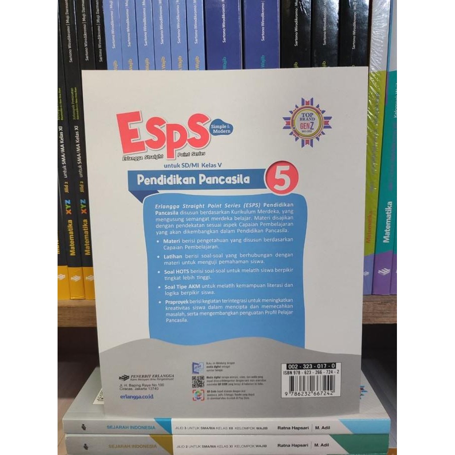 

Buku ESPS Pendidikan Pancasila Kelas 5 SD Kurikulum Merdeka Erlangga