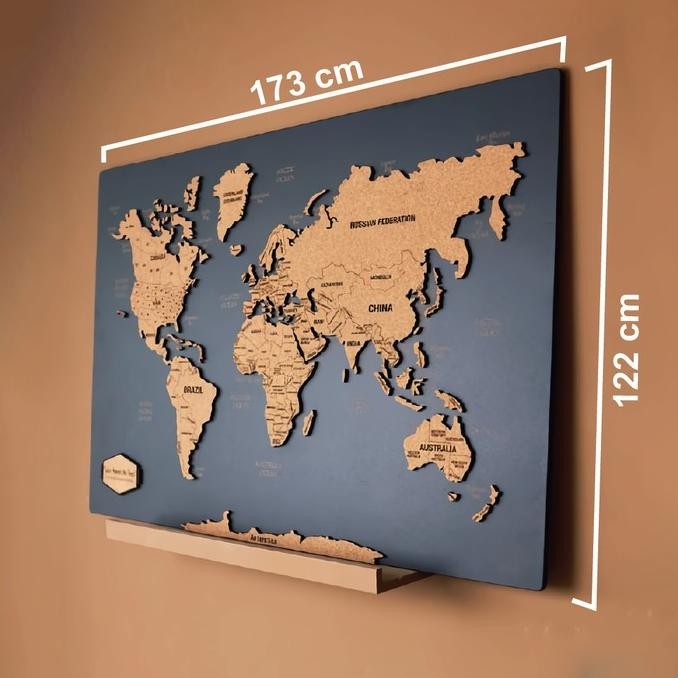 

Peta Frame 3D / Peta Dunia & Indonesia Frame 3D / 3D Wall Map Decor