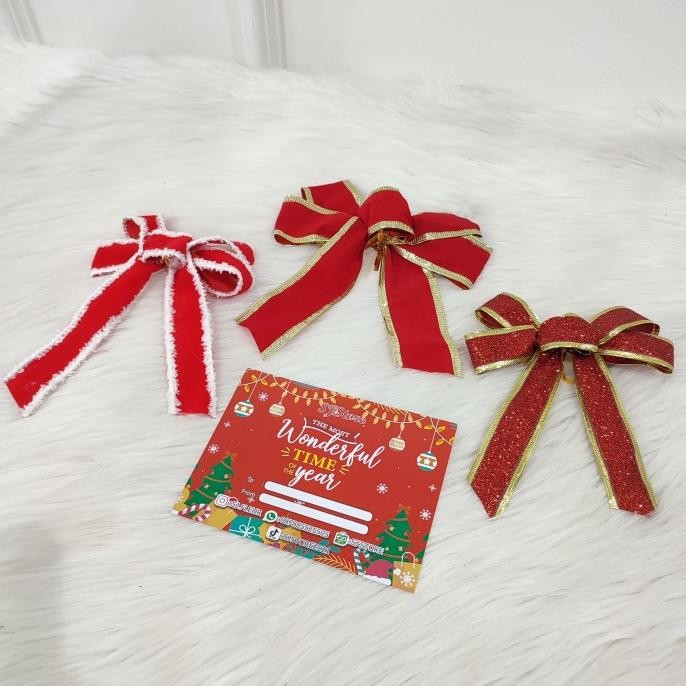 

Sale! Dekorasi Natal Aksesoris Pita Cantik Warna