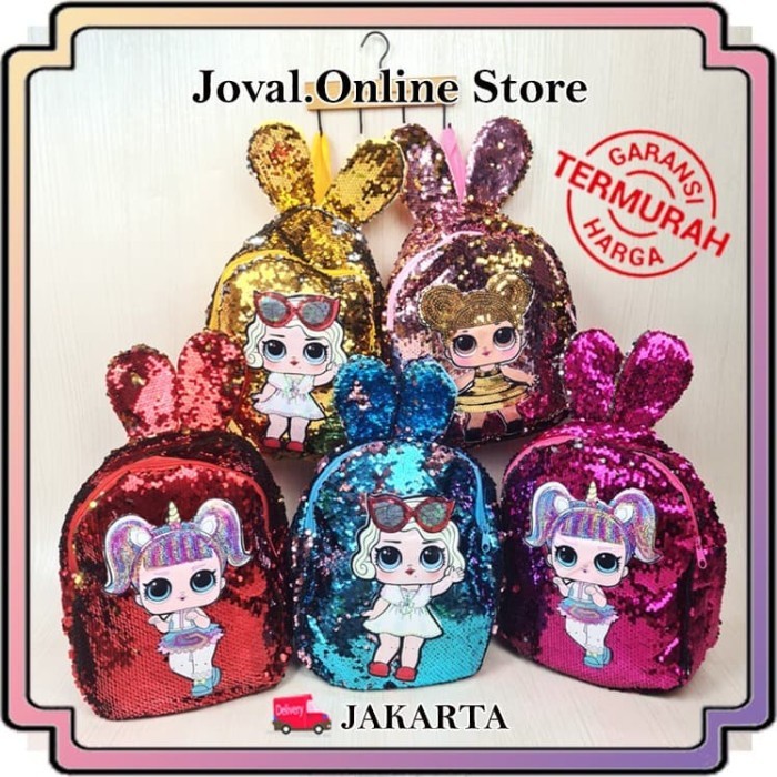 TERBARU TAS RANSEL LOL SEQUIN LAMPU LED / TAS SEKOLAH LOL LED / TAS LOL LED PROMO