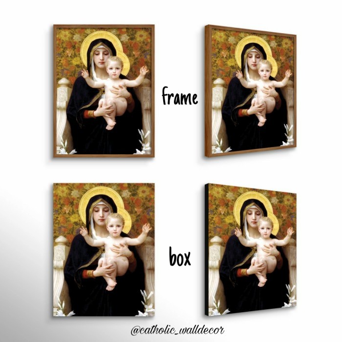 Hiasan Dinding Katolik Gambar Bunda Maria Dan Tuhan Yesus Bayi 40X30Cm Termurah