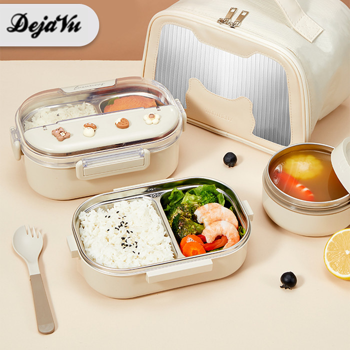 Dejavu Kotak Makan Kotak Nasi Bekal Anak Lunch Box Set Kotak Bekal Kantor Kotak Bekal Sekolah Free