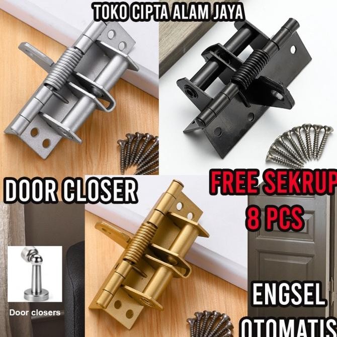 

ENGSEL PINTU OTOMATIS SPRING DOOR CLOSER ENGSEL METAL ENGSEL PENUTUP PINTU LEMARI KABINET 90 DERAJAT ANTIKARAT SIAP KIRIM