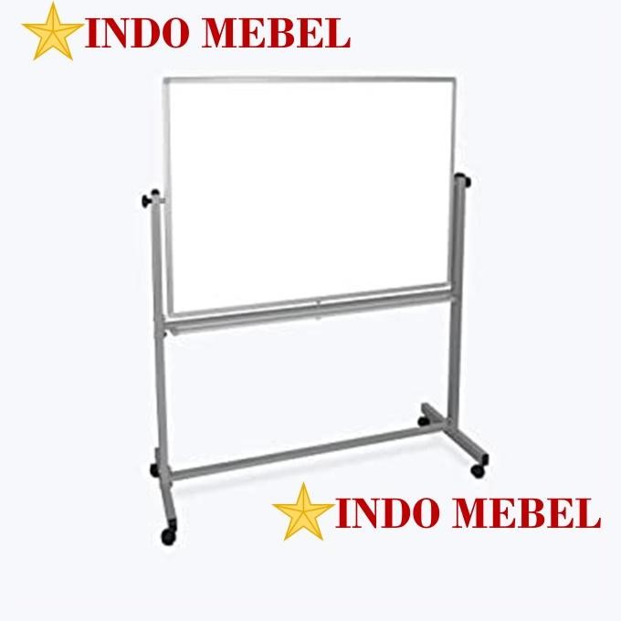 Terlaris White Board Whiteboard Papan Tulis Putih Stand Besi Uk 90 X 120 Cm Ready Stok