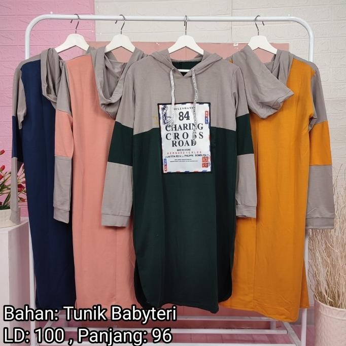 

Sale! Atasan tunik leher topi motif 84 CHARING CROSS ROAD