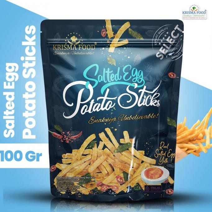 

BIG SALE KRISMA FOOD SALTED EGG FISH SKIN 100G SALTED EGG POTATO CHIPS 100G !!!!!