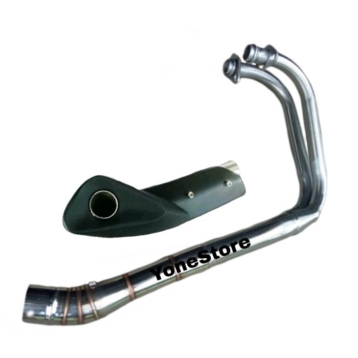 Knalpot Underbelly Belly Black Cover 2 Silinder Terlengkap