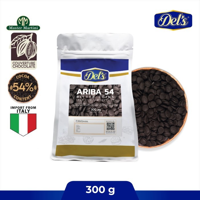 

Ariba Couverture Dark Chocolate 54% Coin - Coklat Kovertur Koin 300gr