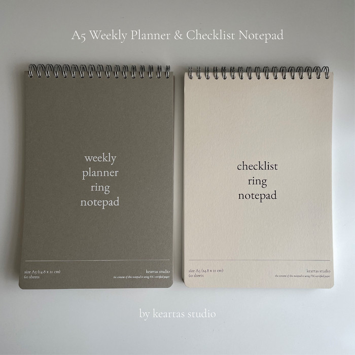 

A5 Weekly Planner & Checklist Notepad