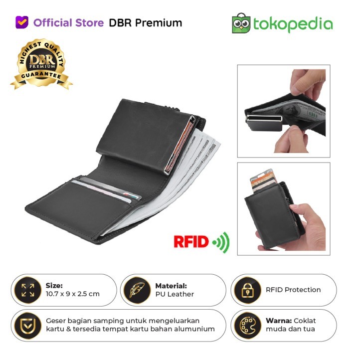 

DOMPET KARTU CARD HOLDER RFID DOMPET PENDEK LIPAT 3207