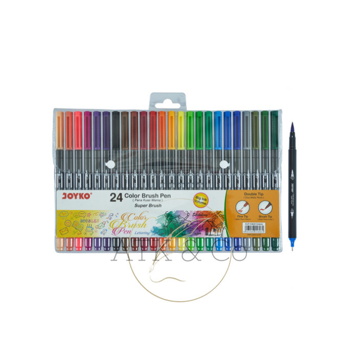 

Color Brush Pen 24 Colors - Pena Kuas Warna Joyko CLP-13A Murah