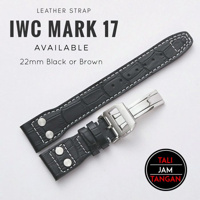 22mm IWC Mark 17 Leather Strap Tali Jam Tangan Kulit Asli IWC SALE Kode 1124