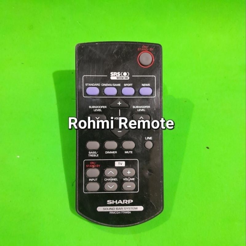 REMOTE REMOT DVD SHARP SOUNDBAR SYSTEM RRMCGA177AWSA ORIGINAL ASLI