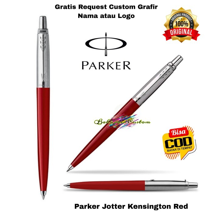 

PULPEN PARKER ORIGINAL JOTTER KENSINGTON RED BALLPOINT GRATIS REQUEST CUSTOM GRAFIR NAMA ANDA ATAU