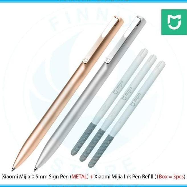 

! XIAOMI MIJIA SIGN PEN PULPEN + MIJIA INK PEN REFILL (METAL) - GOLD -