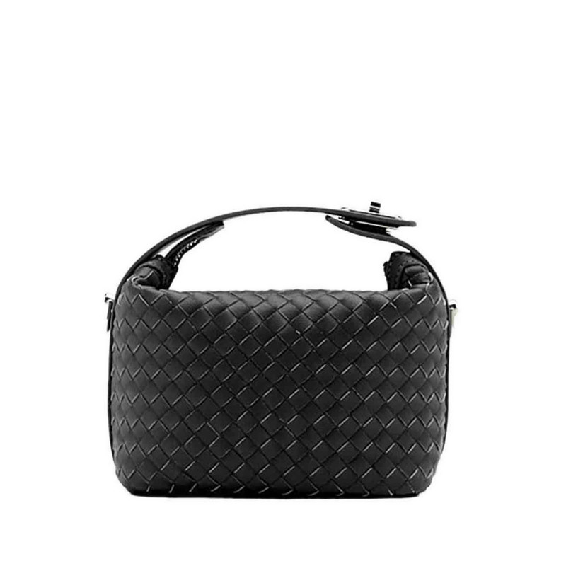 Pazzion Xylene Woven Twist Lock Handle Bag - Black