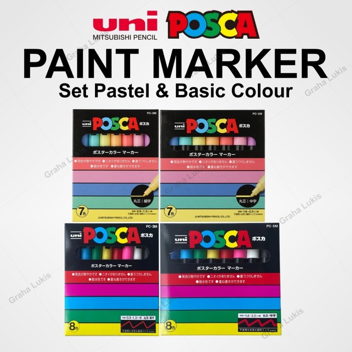 

Uni Posca Set 8C PC-3M / PC-5M Marker