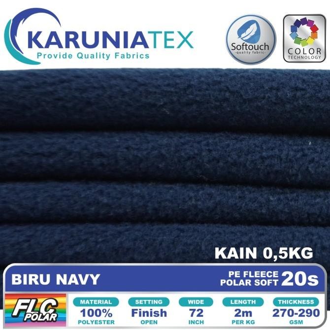 Ready Kain Polar Fleece 20s | Biru Navy | Karunia Textile