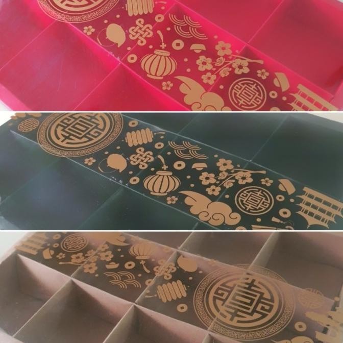 

''Terlaris" Dus Imlek Cny Chinese New Year Mika Sekat 12 Cake Box Mica Kotak Kue Murah