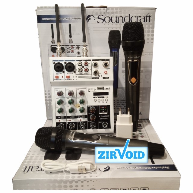 Soundcraft Efx402W Audio Mixer Plus 2 Mic Wireless Efx 402W Efx 402 W