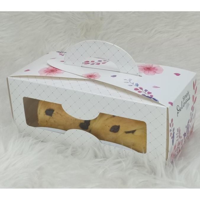 Terlaris dus kue kotak bolu gulung dus brownies tenteng ukuran 30x12x10 cm