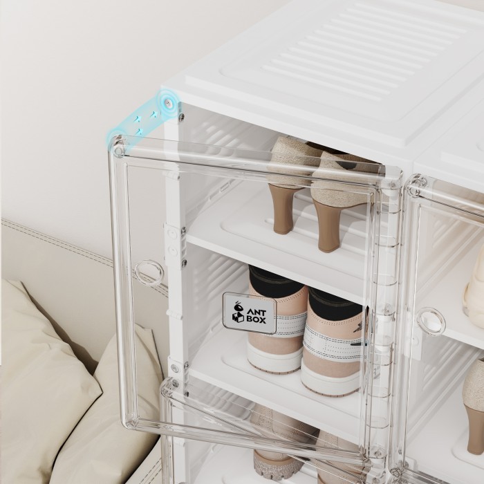 ANTBOX Kotak Sepatu Plastik Transparan Tebal Box Sepatu Lipat
