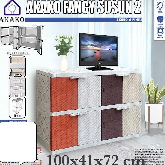 Lemari Plastik Akako 8 Pintu susun 2 Fancy