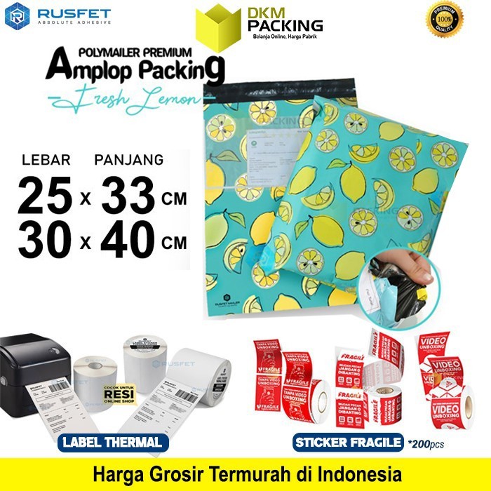 

Sale Polymailer Motif Freshy Lemon Amplop Plastik Packing Rusfet / Satuan