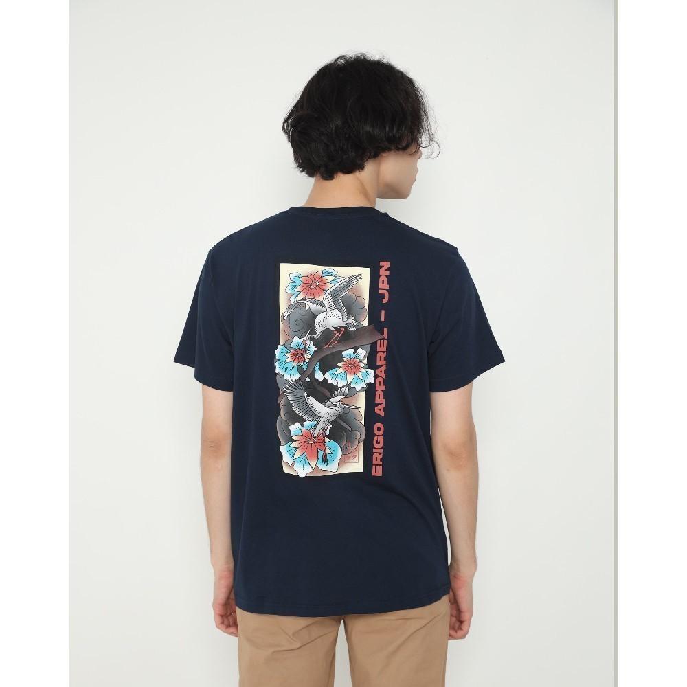 Erigo T-Shirt Japan Bird Navy Unisex