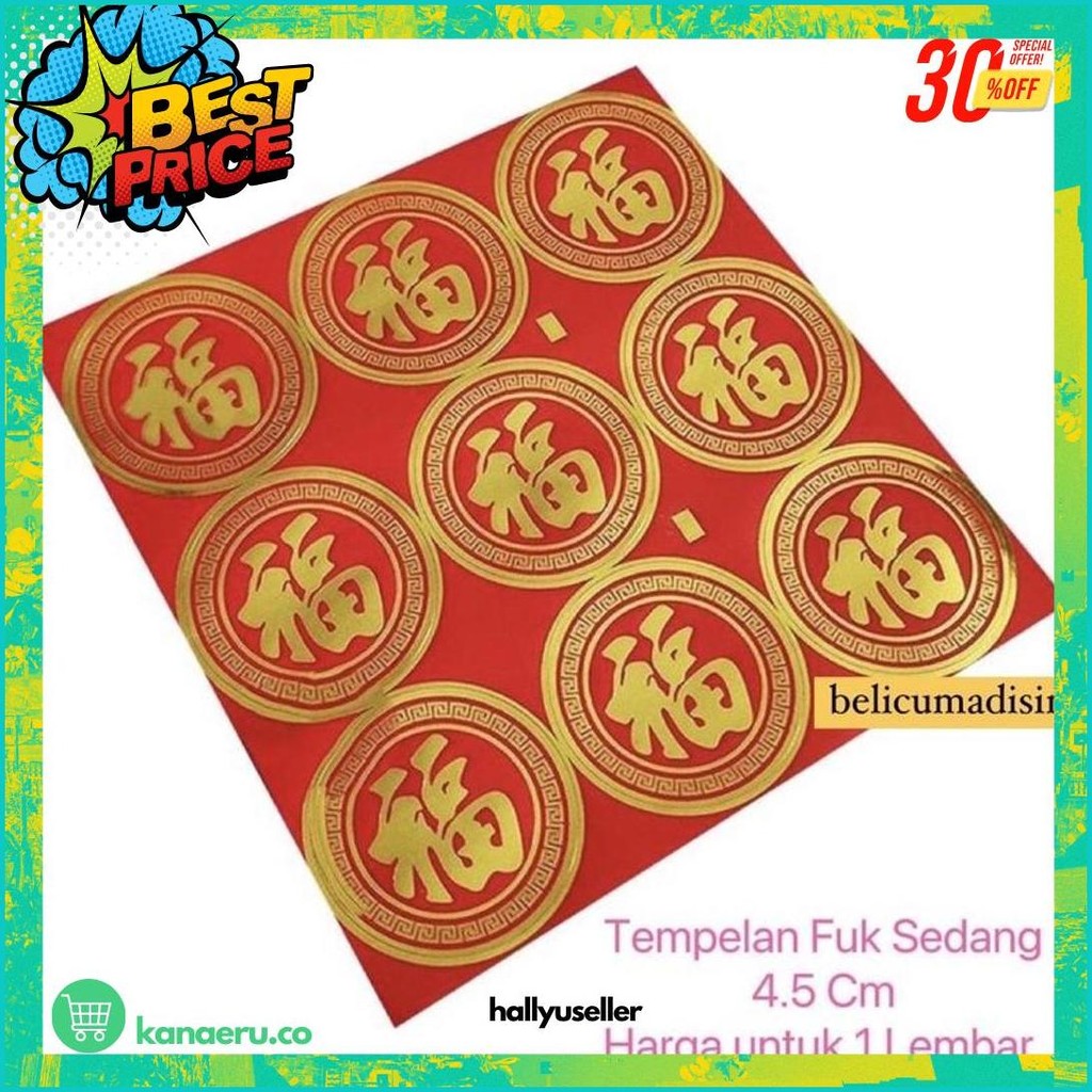 

Sticker Tempelan Fu Fuk Stiker Fuk Hoki Sticker Imlek Isi Banyak Aksesoris Imlek Bunga Merah Kue Hampers Promo
