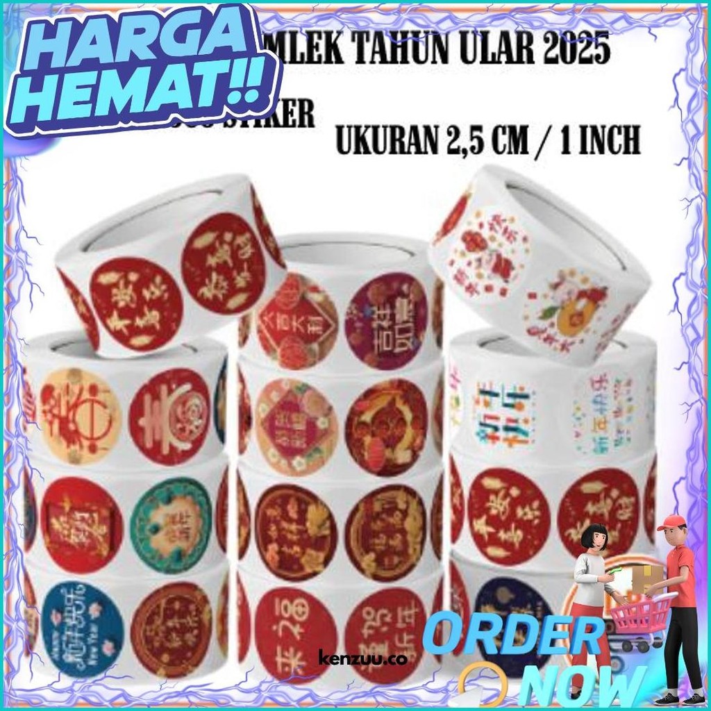 

Dbs - Hw205 Stiker Imlek / Stiker Chinese New Year / Stiker Tahun Ular 2025 (1 Roll 500 Pcs) Promo