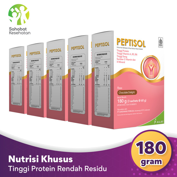 

Bundle 5 Box Peptisol - Nutrisi Tinggi Protein Rendah Residu TERMURAH