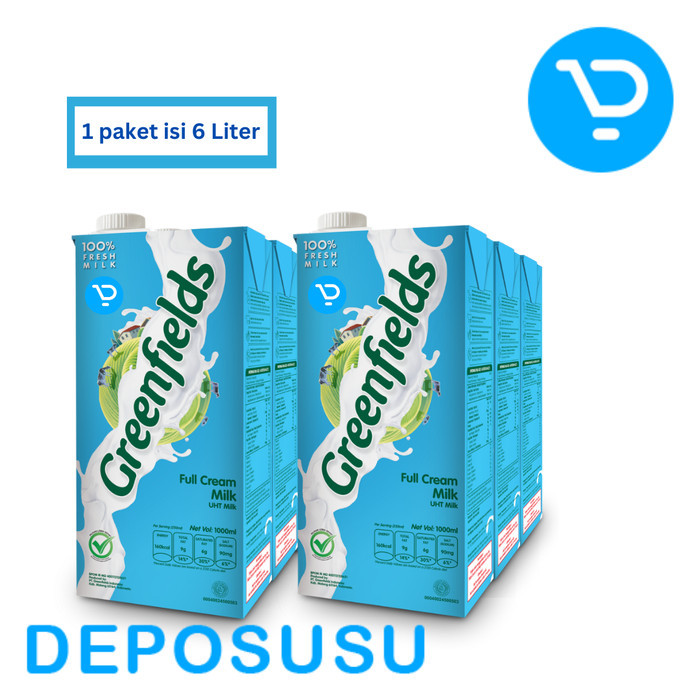 

PROMO Susu UHT Fullcream GREENFIELDS 1liter (isi6x1liter) BERMUTU