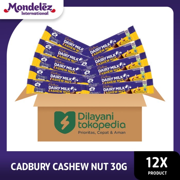 

Cadbury Cokelat Cashew Nut 30g - 12 pcs TERBARU