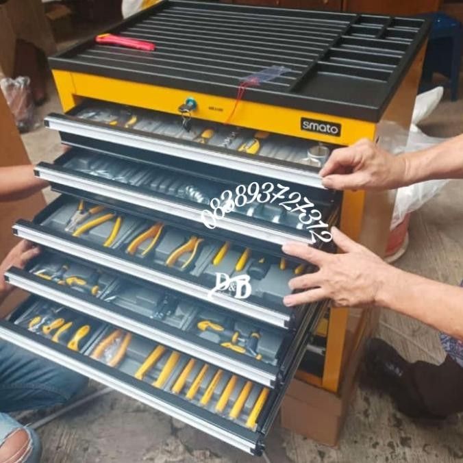 Toolbox lemari perkakas 7 susun smato isi lengkap 221 pcs Tool box set