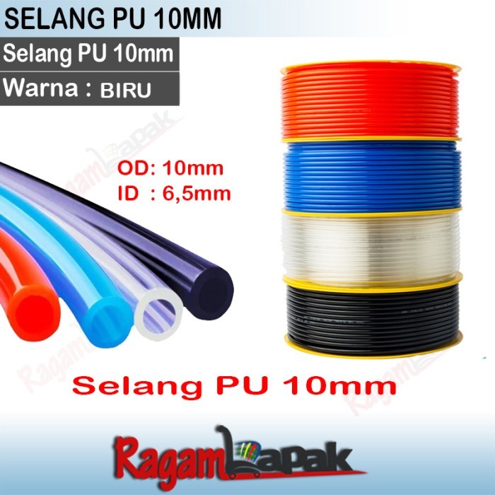 Selang PU 10 mm x 6.5 mm Pneumatic 10mm Selang PU 10mm - BIRU