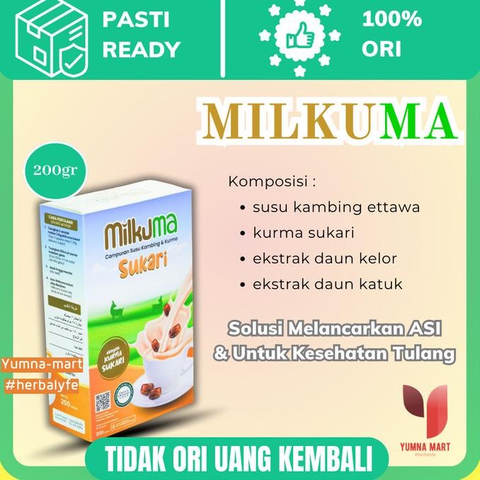 

Baru Milkuma Susu Kambing Ettawa Kurma Sukari Daun Kelor Katuk Nutrisi Asi