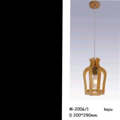 Murah Lampu Hias Gantung Meja Makan / Teras / Gazebo Bahan Kayu Non COD