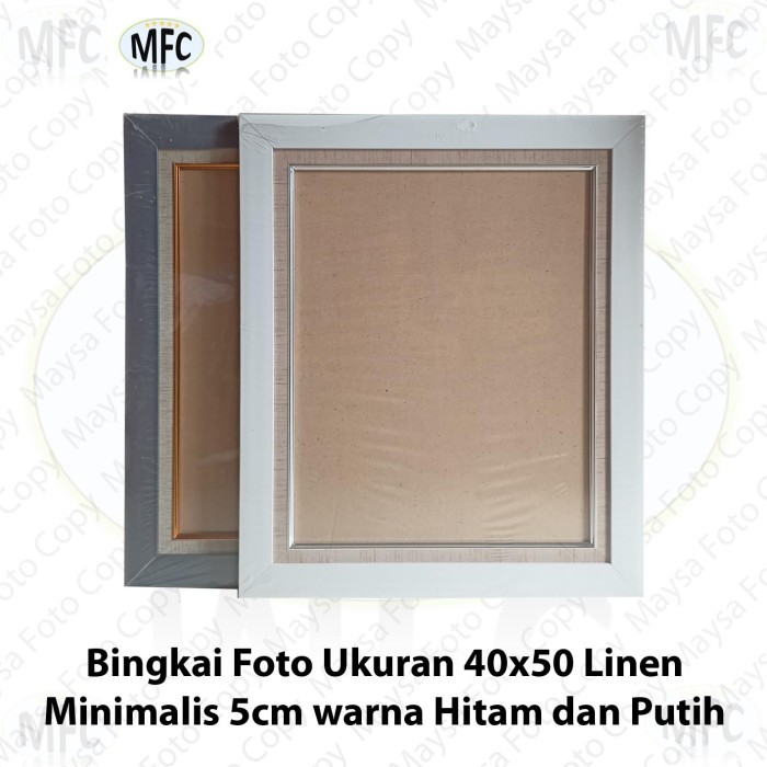 Bingkai Foto 16R atau 20R 40X50 Linen Minimalis Hitam dan Putih