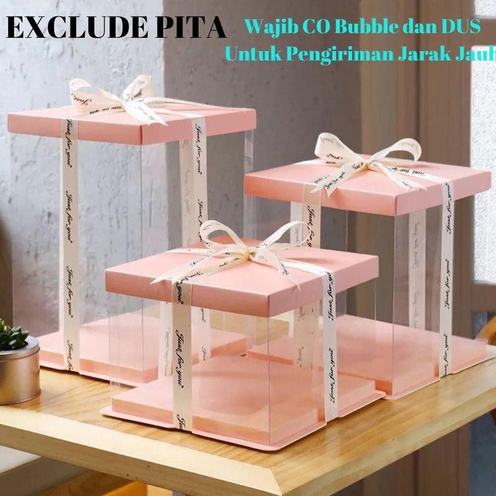 

BR - CAKE BOX MIKA TRANSPARAN KOTAK KUE MIKA GIFT BOX KEKINIAN SIZE 17 DAN 24 CM DAN 21 CM NEW SIZE KOTAK MIKA TRANSPARAN KOTAK HAMPERS GIFT BOX KEKINIAN KOTAK PENYIMPANAN KOTAK KUE AESTHETIC TERLARIS
