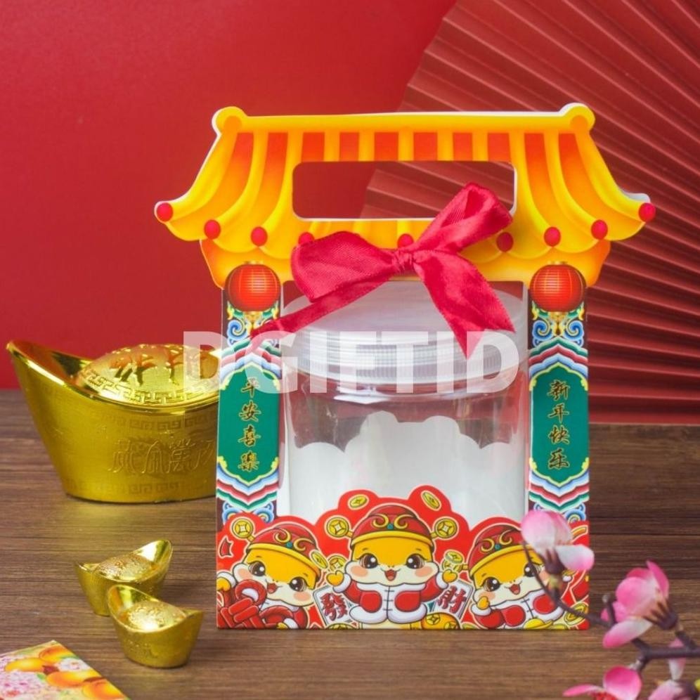 

BR - Box Hampers Imlek Sleeve Box Dus Kue Kering Sincia CNY muat 1 Toples TERLARIS