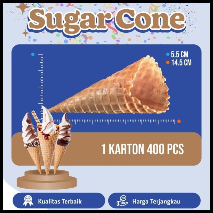 

BEST DEAL CONE WAFFLE ICE CREAM UKURAN BESAR 1DUS ISI 400PCS MIRIP MIXUE !!!!