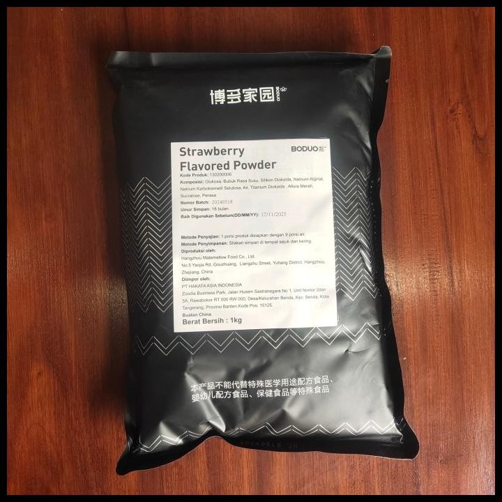 

TERMURAH BODUO STRAWBERRY FLAVORED POWDER - BUBUK MINUMAN STROBERI POWDER 1KG
