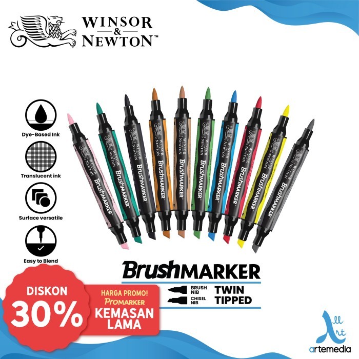 

TERBARU Brush Marker Winsor & Newton Promarker Brush Pen Dual Point Pena Kuas