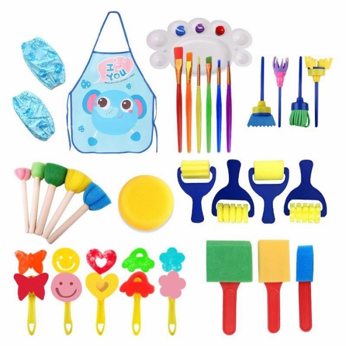 

TERBARU children art craft sets painting set, Sponge, twirl, brush etc.