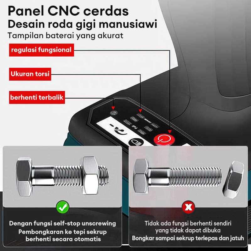 Reaim Impact Wrench Brushless Mesin Bor Impact Wrench Cordless Impact Wrench sikat listrik